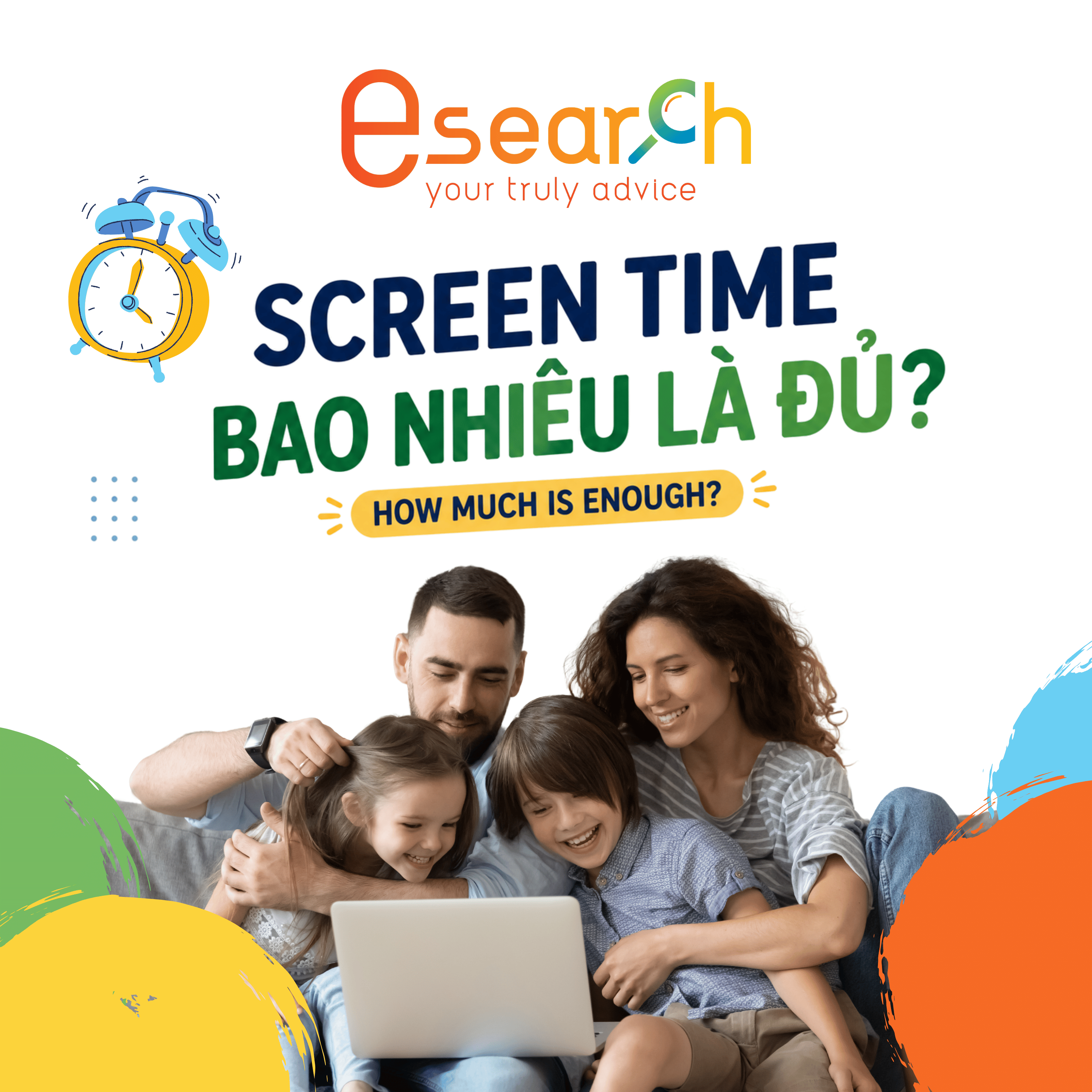 Esearch Vietnam, school search, screen time for children, how much screen time is enough, children’s screen time, how long should children use a phone, managing screen time for children, recommended screen time by age.